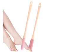 Spazzola per piedi con manico lungo per una pulizia profonda tra dita e | Il design confortevole consente un rinnovamento della pelle senza sforzo senza piegarsi per anziani o utenti disabili, rosa