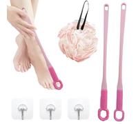 Spazzola per piedi con manico lungo, spazzola per la pulizia delle fessure delle dita dei piedi in silicone con manico lungo | Scrubber ergonomico e facile da pulire tra le dita dei piedi