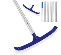Spazzola per Piscina 43CM,Scopa per Piscina 2.1 M Asta Regolabile, e setole in polipropilene di alta qualità,kit pulizia piscina con estremità curve,Per Piastrelle