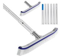 Spazzola per Piscina 43CM,Scopa per Piscina 2.1 M Asta Regolabile, e setole in polipropilene di alta qualità,kit pulizia piscina con estremità curve,Per Piastrelle