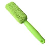 Spazzola per pneumatici e ruote con fibre in microfibra e strato interno in spugna per una pulizia completa e lavaggio dei componenti del veicolo (verde)