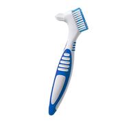 Spazzola per protesi Spazzolino per la pulizia dei denti finti Spazzola portatile per protesi Doppia faccia Piccolo spazzolino da denti Spazzola per la pulizia della protesi