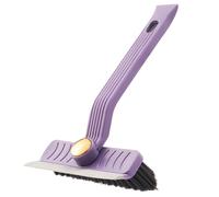 Spazzola per pulizia 3 in 1 Lavapavimenti rotante a 360 gradi ad asciugatura rapida con spazzola per pulizia fessure con setole dure per cucina, bagno, piscina (Viola)