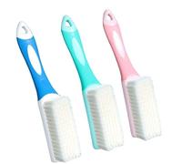 Spazzola per pulizia a setole morbide 3 pezzi, spazzola per bucato da 7, 6 pollici con manico lungo in plastica sospeso per vestiti, scarpe, scarpe da ginnastica