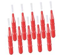 Spazzola per Pulizia Interdentale 50 Pezzi Plastico Rosso | Confezione Individuale, Set da 50 Unità, per Uso Familiare, Setole per Pulizia Profonda