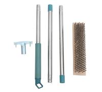 Spazzola per Pulizia Pavimenti Robusta con Manico 138 CM | Acciaio Inossidabile, Testa da 20cm, per Patio e Garage, Set di Pulizia Pesante