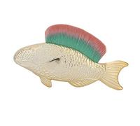 Spazzola per pulizia per chiodi per unghie a forma di pesce multifunzionale per la pulizia delle unghie per unghie per unghie e applicazione del trucco Plastic Green Blue Light (Green)