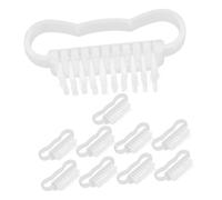 Spazzola per Pulizia Unghie Riutilizzabile 10 Pezzi in Pp Bianco | Uso Domestico e Salone Manicure, Design Leggero e Pratico, Confezione da Dieci Pezzi per Pulizia Quotidiana