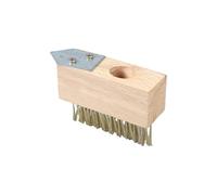 Spazzola per raschietto, resistente, con setole in acciaio per rimozione muschio e marciapiede, strumento manuale per diserbo da giardino