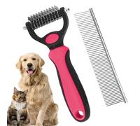 Spazzola per rimuovere i nodi di gatto, pettine per cani per nodi - Pettine per la rimozione dei su entrambi i lati per animali domestici - Pettine da toelettatura diritto in acciaio a denti