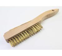 Spazzola per saldatore - acciaio ottonato da 130 mm, ideale per la pulizia e la disossidazione di parti metalliche. Leggero e resistente. *