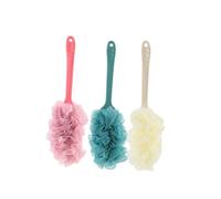 Spazzola per Schiena da Doccia Lunga Pe, Set 3 Pezzi | Uso Bagnato in Bagno o Sotto la Doccia, Rimuove Cellule Morte, Accessori Bagno Stile Casuale