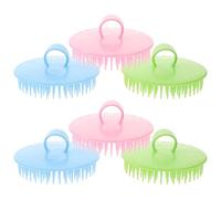 Spazzola per Shampoo Chioma e Cute Manico 6 Pezzi PP | Set da Viaggio e Barberia, Setole Fini con Appiglio, per Adulti e Animali Domestici