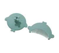 Spazzola per shampoo per bambini con pettine morbido, spazzola massaggiante in silicone per corteccia di latte e spazzola per la cura del cuoio capelluto per neonati, massaggio del cuoio capelluto del