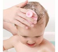 Spazzola per shampoo per bebè in silicone, spazzola per pulizia del viso con ventosa, morbida e delicata, strumento per la pulizia della testa del neonato nero,rosa,verde,blu,giallo,Viola,5 colori,Ros