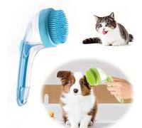 Spazzola per shampoo per cani con dispenser di sapone per cani e gatti, spazzola da bagno con manico lungo