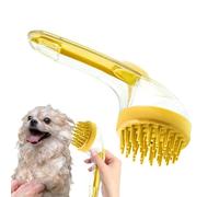 Spazzola per shampoo per cani, spazzola morbida per doccia con manico lungo, setole in silicone riutilizzabile, accessorio per la doccia per piccoli animali gattini e cuccioli