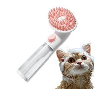 Spazzola per shampoo per cani, spazzola per la toelettatura del gatto, spazzola per il bagno | Pettine con manico lungo in silicone, strumento per la pulizia del massaggio, forniture per animali