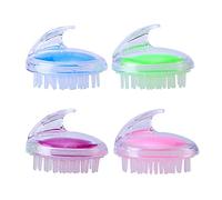 Spazzola per Shampoo Utensili manuali for capelli trasparente rotonda antiscivolo testina di pulizia adatto for gli uomini e donne adulti per Donne, Uomini (Colore : Viola, Size : 9x6.8cm)