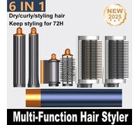 Spazzola per styler e asciugacapelli 6 in 1 110000 giri/min Asciugacapelli ionico negativo ad alta velocità per la cura dei capelli Asciugatura rapida, Multi styler per capelli