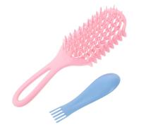Spazzola per Styling dei Ricci Struttura a Rete Ventilata Rosa | Pp Leggero, Design Ondulato, Pulizia Rapida, Controllo del Crespo, Uso Quotidiano e Viaggio