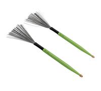 Spazzola per Tamburo, Spazzola Compatta per Tamburo Filo di Acciaio in Gomma d'acero per Batterista (GREEN)