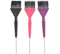 Spazzola per Tintura dei Chioma Nera 3 Pezzi Manico | PC Lavabile e Riutilizzabile, Set da Tre, per Applicazione di Balsamo e Miscele, Uso Professionale Colore Casuale