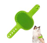 Spazzola per toelettatura per gatti, spazzola per gattini con cinghia, strumento in silicone massaggiante, pettine regolabile per uso asciutto e bagnato per grandi piccole e medie razze