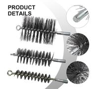 Spazzola per tubi set 3 pezzi per pulizia profonda camini e caldaie 30 mm 50 mm