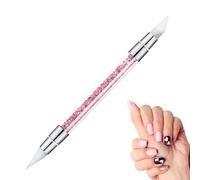 Spazzola per unghie in silicone - penna a dubbio, strumento per intaglio con strass | Spazzola professionale per intaglio per manicure versatile per modellare l'incisione 3D effetto gel acrilico