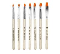Spazzola per unghie manico trasparente 7pcs pennello per nail art penna gel UV per disegno di pittura per unghie fai - -te (Oro)
