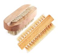 Spazzola per unghie per la pulizia delle unghie, 2 spazzole in bambù per scrubber per unghie, spazzola flessibile per pulire sotto lo sporco delle unghie, spazzola per unghie per bambini e donne (2