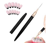 Spazzola per unghie - Precisione ultra sottile, manico nero opaco | Pennello per - Dettaglio per strip, gel e motivo floreale, spazzola professionale fine per linee lisce e artistiche