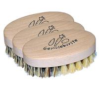 Spazzola per Verdure, Puro Pflanzenfaser 9,3x5,1cm 3er Set Risparmio