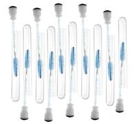 Spazzola Pezzi 10 Ciglia Extension Blu in Plastica per Finte | Impugnatura Comoda, Segue i Contorni Occhio, Scorre Uniforme tra Ciglia, Uso Casa e Viaggio