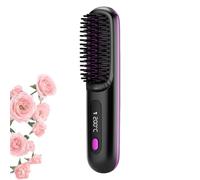 Spazzola Piastra Per Capelli Senza Fili Portatile,Per Acconciatura,Pettine Caldo Per Stirare Capelli - Per Donne Viaggiatori Sposesse Studenti Universitari Eventi Speciali Appassionati Di