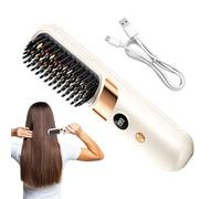 Spazzola Piastra Per Capelli Senza Filo, Pettine ad Aria con Display della Temperatura, Spazzola Piastra Portatile Per Styling Capelli, Casa Salon Ufficio Business Appuntamenti Volumizzante Lisciante