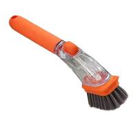 Spazzola Piatti Spazzola for la pulizia, contenitore for detersivo liquido ricaricabile, spugna for della cucina, dispenser con manico lungo, strumento for, vaso for artefatto(Orange)