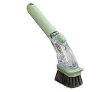 Spazzola Piatti Spazzola for la pulizia, contenitore for detersivo liquido ricaricabile, spugna for della cucina, dispenser con manico lungo, strumento for, vaso for artefatto(Green)
