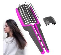 Spazzola pieghevole Hairflex, spazzola districante flessibile per capelli lisci, lunghi, spessi, ricci naturali (viola)