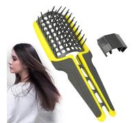 Spazzola pieghevole Hairflex, spazzola districante flessibile per capelli lisci, lunghi, spessi, ricci naturali (giallo)