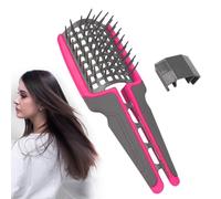 Spazzola pieghevole Hairflex, spazzola districante flessibile per capelli lisci, lunghi, spessi, ricci naturali (rosa)