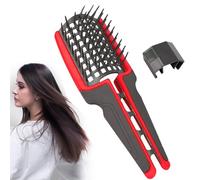 Spazzola pieghevole Hairflex, spazzola districante flessibile per capelli lisci, lunghi, spessi, ricci naturali (rosso)