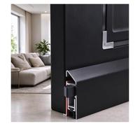 Spazzola Porta Automatica Casa Inferiore Alluminio Lega 915mm | Striscia Retrattile, Blocca Spifferi Polvere Aria Calda/ Fredda & Rumori Esterni Porta(Black,48in(1220mm))