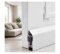 Spazzola Porta Automatica Casa Inferiore Alluminio Lega 915mm | Striscia Retrattile, Blocca Spifferi Polvere Aria Calda/ Fredda & Rumori Esterni Porta(White,48in(1220mm))