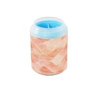 Spazzola portatile in silicone con onde arancioni pastello per cani, morbida e essenziale per tutti i proprietari di animali domestici per cani di taglia piccola e media e razza di gatto