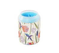 Spazzola portatile in silicone per animali domestici, con fiori e uccelli, per cani e gatti di piccola taglia e media