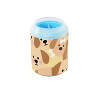 Spazzola portatile per cani di piccola e media taglia, con setole in silicone morbido e massaggiatore, per cani di piccola e media taglia, colore: marrone