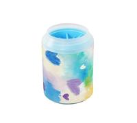 Spazzola portatile per la pulizia delle zampe, in silicone, a forma di cuore arcobaleno, colorata, morbida, per cani e gatti di taglia piccola, media e grande