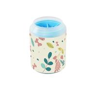 Spazzola portatile per pulizia e massaggiatore per cani con foglie di cane in stile cartone animato, beige, spazzola in silicone per animali domestici, forniture e accessori per cani di taglia piccola